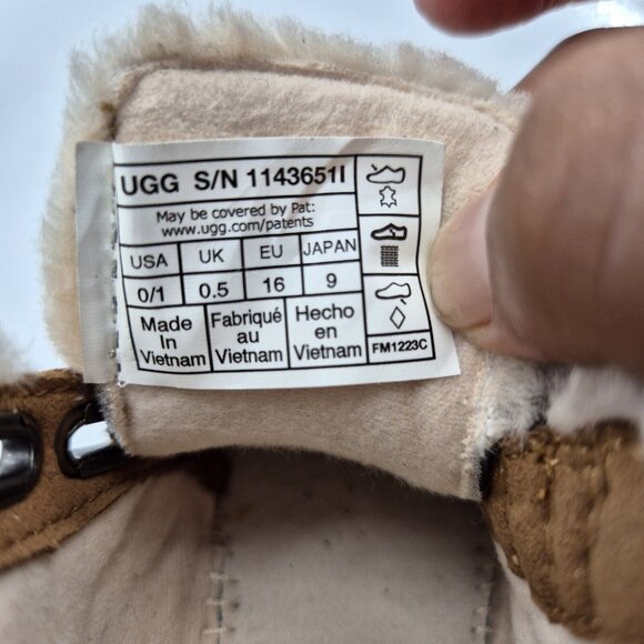 UGG Baby Rennon  II Strappy Boots 0 - 1 Months  Chestnut (89) - Picture 7 of 7